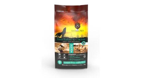 "AMBROSIA FRESH TURKEY & CHICKEN DOG ADULT FOR LARGE BREEDS ."