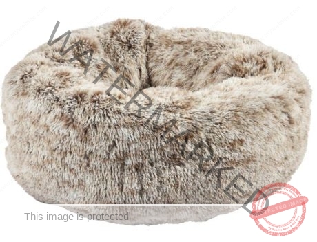 Bobby Donut Furry Pet Bed - Grey