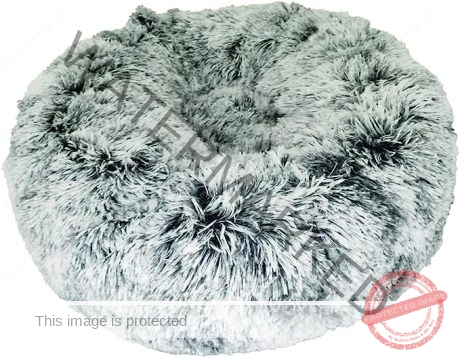 Bobby Donut Furry Pet Bed Bicolour - Black