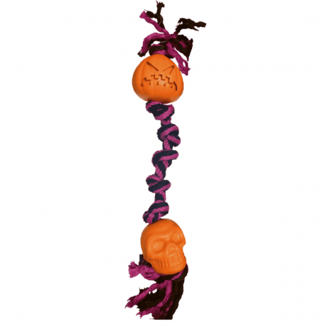 Bobby Cotton Bone Rubber Pumpkin Dog Toy 38cm