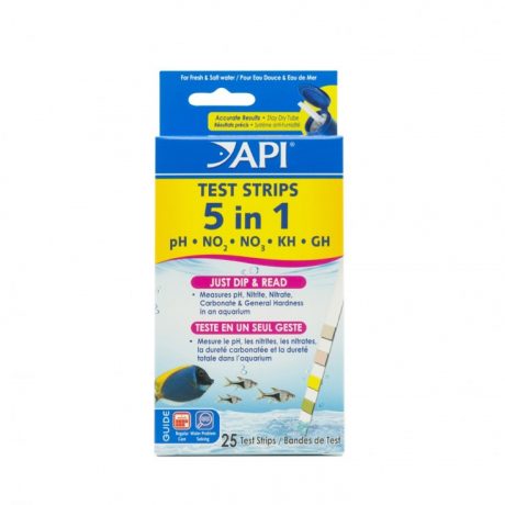 API 5 in 1 Pond Water Test Strips, 25 count