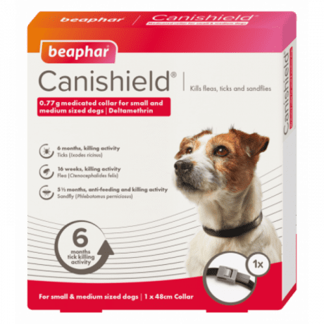 Beaphar Canishield Flea & Tick Collar (Deltamethrin) - Small & Medium Dogs