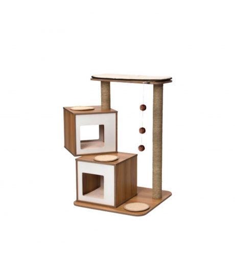 Catit Premium Cat Furniture V-Double - Walnut