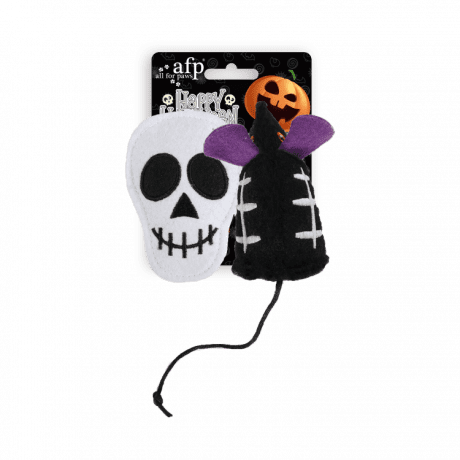Halloween Cat Toys Naughty or Trick 2 pack - Skull & Undead Mouse