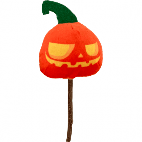 Bobby CAT TOY FRIGHT PUMPKIN W/ SILVERVINE 15cm