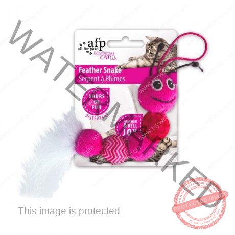 Feather Snake Pink Catnip Toy