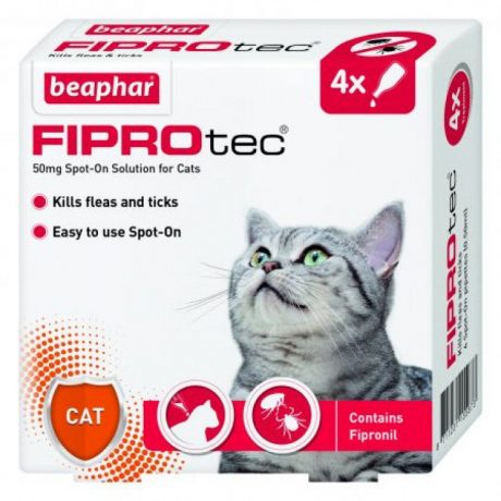 Beaphar FIPROTEC FOR CAT - 4 PIPETTES 50mg