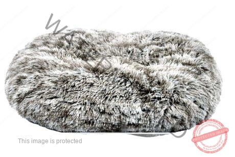 Bobby Oval Furry Cushion Bicolour - Black