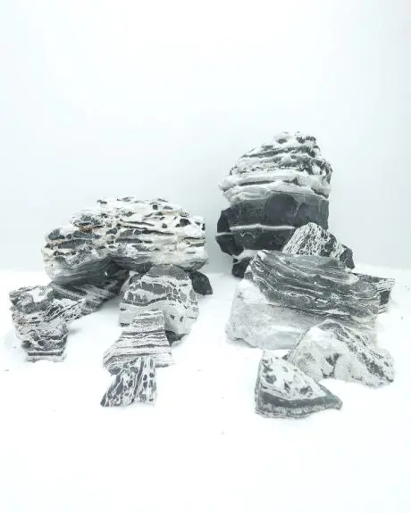 SV Aquarium Deco Black& White Multilayer-Thin Line - Small / 12-18CM / box