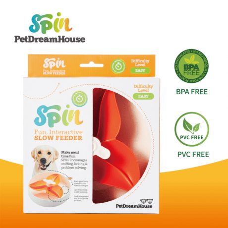 PetDreamHouse SPIN Interactive Feeder Bougainvillea Orange