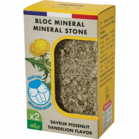 Zolux BLOC MINERAL STONE DANDELION FLAVOR X2 200GR