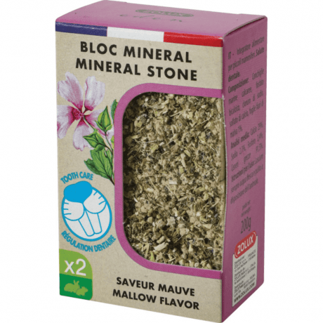 Zolux BLOC MINERAL STONE MALLOW FLAVOR X2 200GR