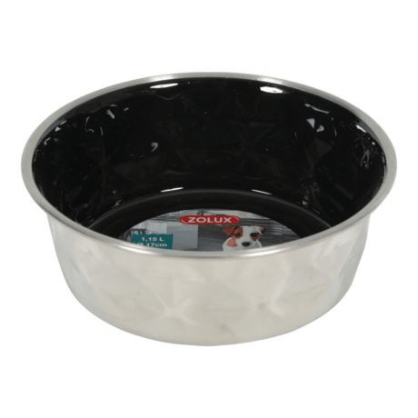 Zolux Diamonds Stainless Non-Slip Dog Bowls - Black