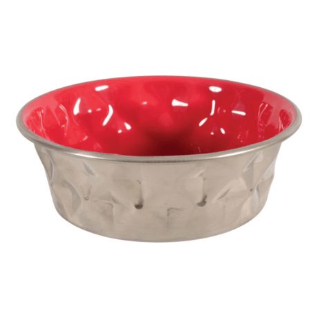 Zolux Diamonds Stainless Non-Slip Dog Bowls - Red