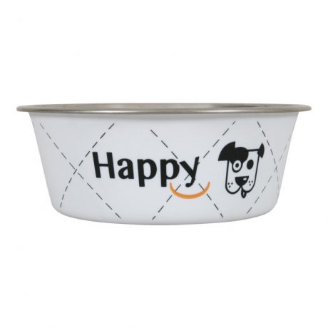 Zolux Happy Stainless Steel Dog Bowls - White
