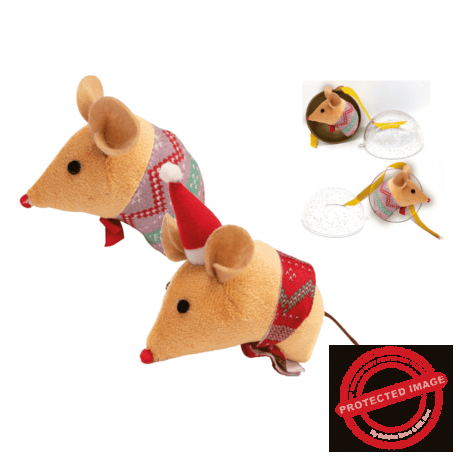 Bobby CHRISTMAS CAT TOY HOLIDAY MOUSE 9 cm