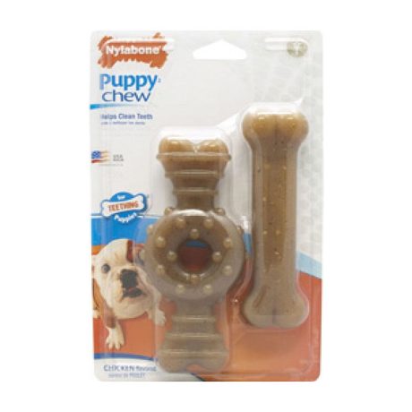 Nylabone Puppy Twin Pack Ring Flexi Combo Wolf