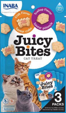 INABA Juicy Bites Scallop & Crab Flavor 33.9g - 3 pouches per pack