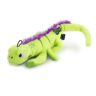 Godog Amphibianz With Chew Guard Technology Durable Plush Dog Toys Green With Squeakers