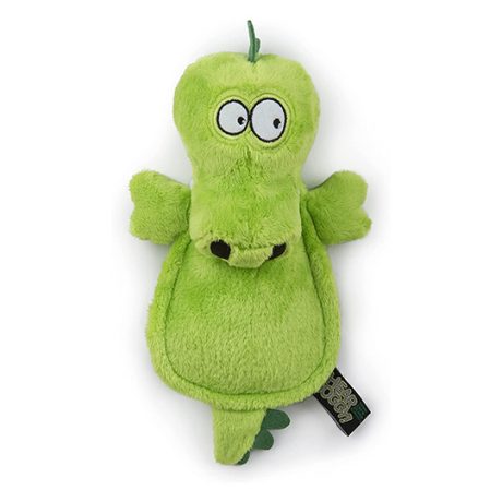 Godog Hear Doggy Flattie With Chew Guard - Gator Plush Dog Toy