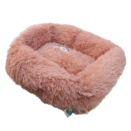 Grizzly Square Bed Beige Pink - 55 X 45 X 20cm - Small