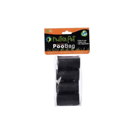Nutrapet Black Poo Bags 4 Rolls With Header Card