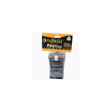 Nutrapet Black Poo Bags 8 Rolls With Header Card