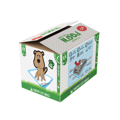 Nutrapet Poo N Pee Pads Grass Scented- Fast Absorption With Floor Mat Stickers (60X60Cms) - 50 Count
