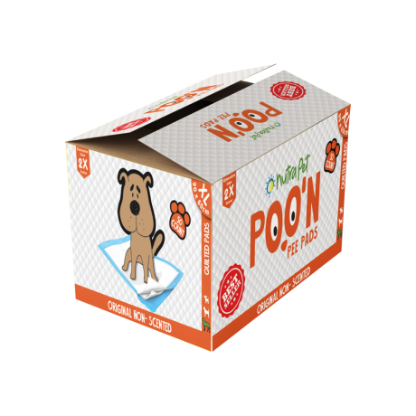 Nutrapet Poo N Pee Pads Original 60 Cms X 60 Cms 5 X Absorption With Floor Mat Stickers - 50 Count LARGE Puppy Pads