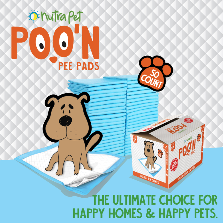 Nutrapet Poo N Pee Pads Original 60 Cms X 60 Cms 5 X Absorption With Floor Mat Stickers - 50 Count Large Puppy Pads (5)