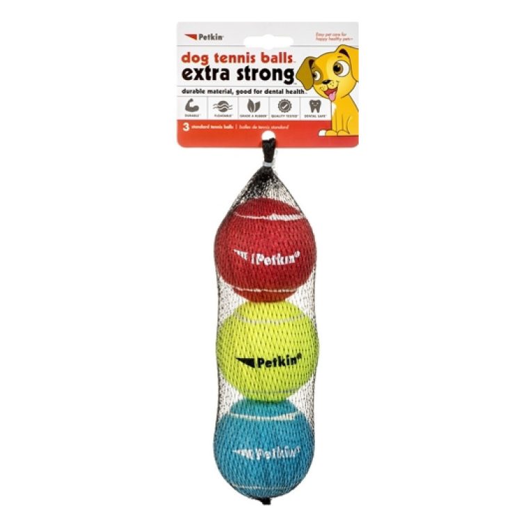 Petkin 3 Dog Tennis Balls Extra Strong Standard (Rainbow)