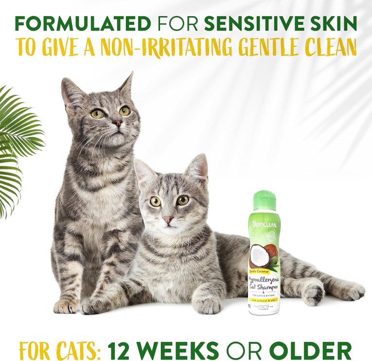 TropiClean Gentle Coconut Hypoallergenic Cat and Kitten Shampoo, 12oz (3)