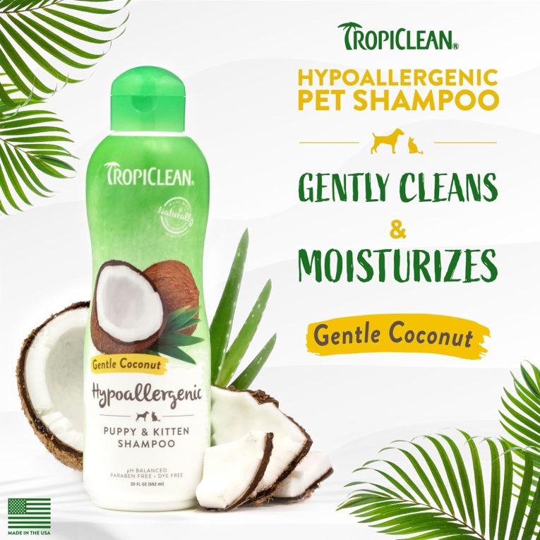 TropiClean Gentle Coconut Hypoallergenic Puppy and Kitten Shampoo, 12oz (1)