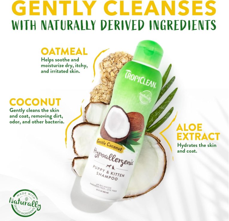 TropiClean Gentle Coconut Hypoallergenic Puppy and Kitten Shampoo, 12oz (2)