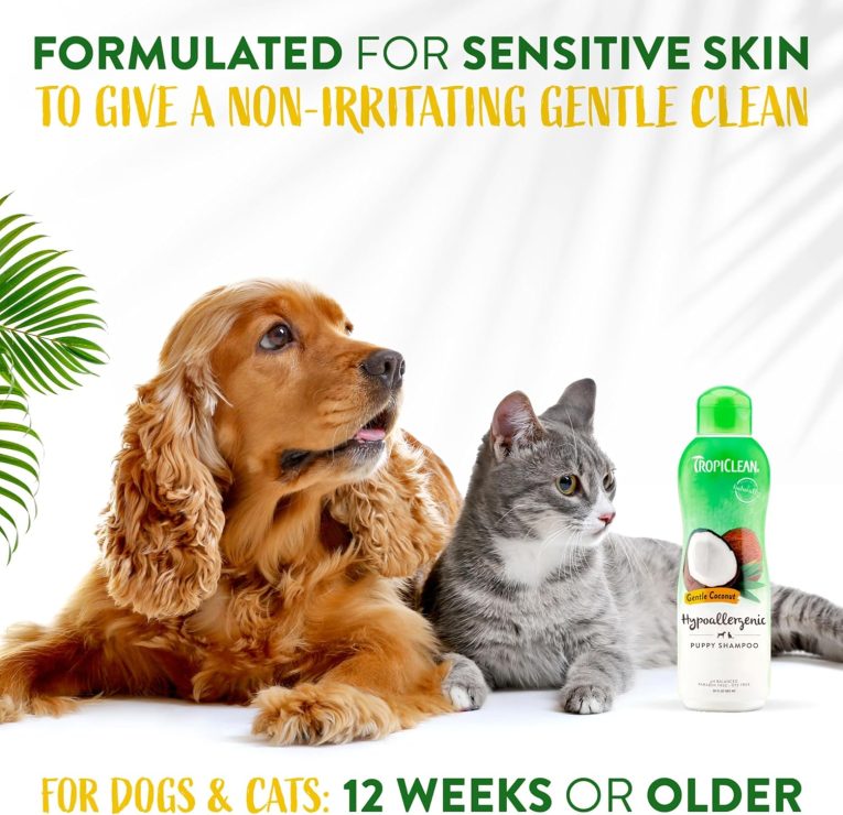 TropiClean Gentle Coconut Hypoallergenic Puppy and Kitten Shampoo, 12oz (3)