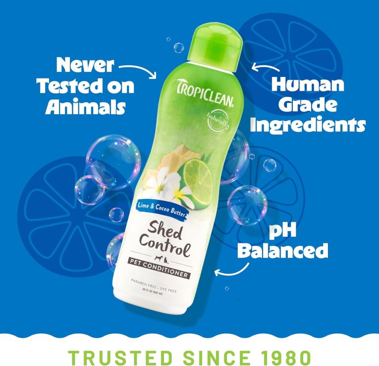 TropiClean Lime & Cocoa Butter Shed Control Conditioner for Pets, 20oz (1)