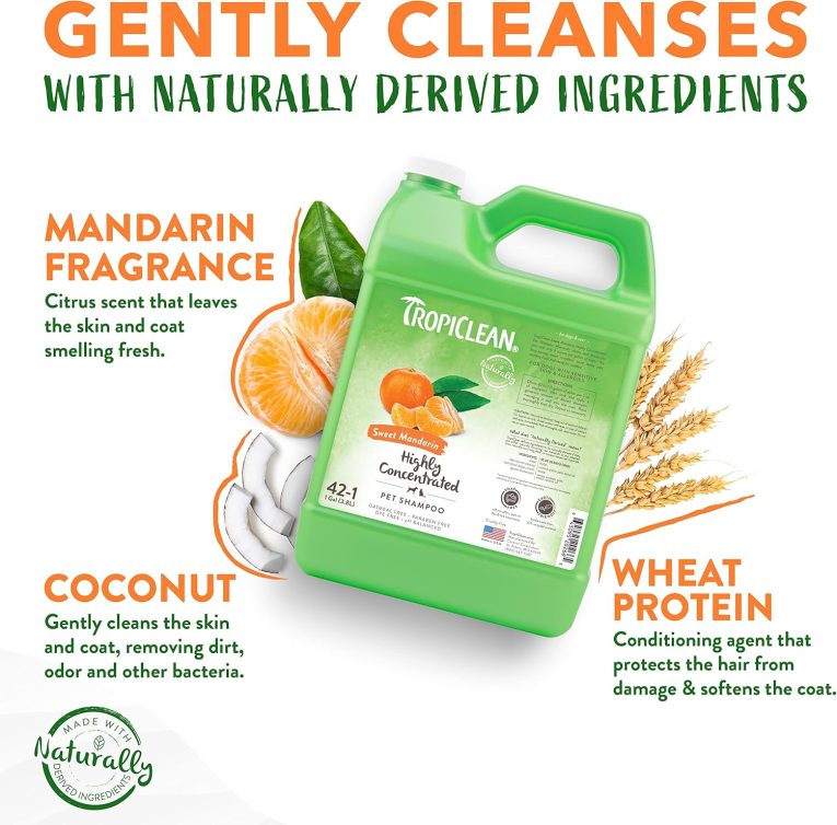 TropiClean Sweet Mandarin High Concentrate Shampoo for Pets, 1 gallon (1)