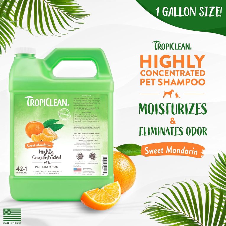 TropiClean Sweet Mandarin High Concentrate Shampoo for Pets, 1 gallon (2)