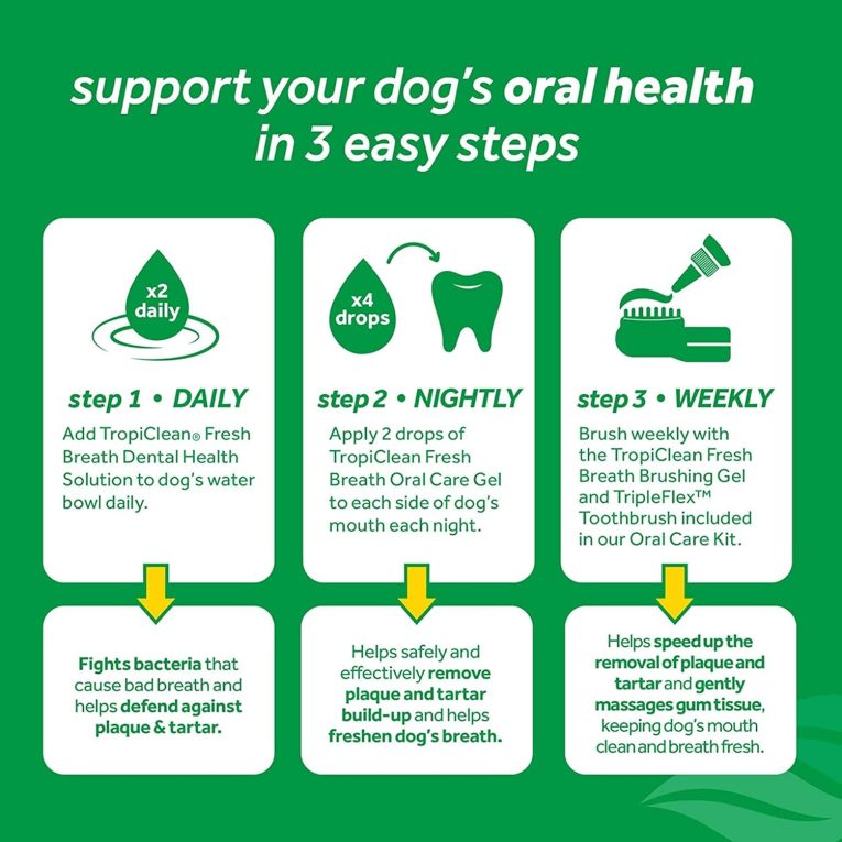 Tropiclean Fresh Breath Dental Health Solution For Dogs, 16oz.