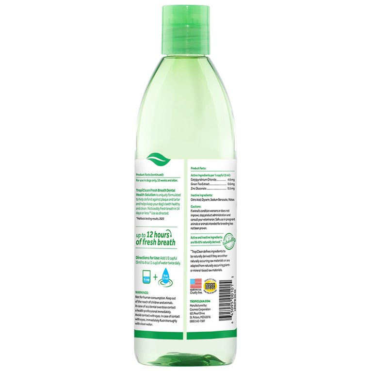 Tropiclean Fresh Breath Dental Health Solution For Dogs, 8oz