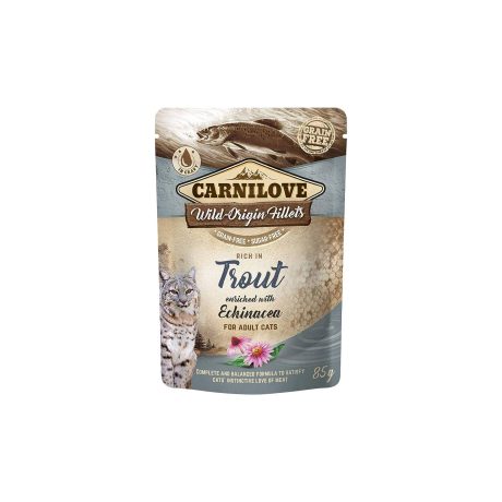 Carnilove Trout enriched with Echinacea for Adult Cats (Wet Food Pouches)85g