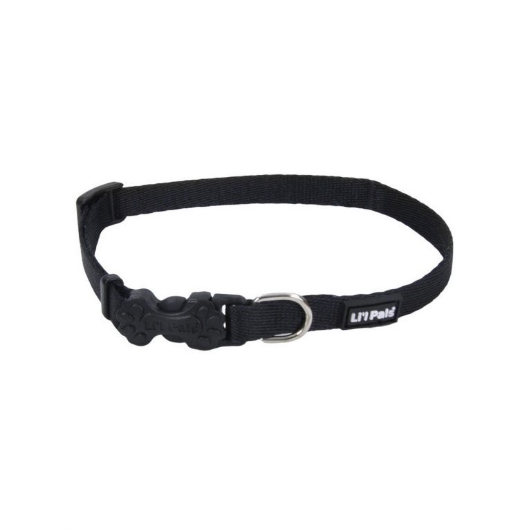 coastal-lil-pals-adjustable-black-dog-collar