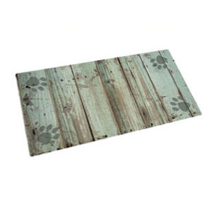 Dry Mate Pet Place Mate Dogs/Cats Green Distressed Wood/Paws 12 X 20 Inches
