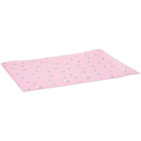 Dry Mate Pink Paw Stripe Dog Crate Mat 15 X 22 Inches