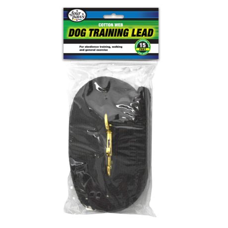 Four Paws Cotton Web Lead, Black 15