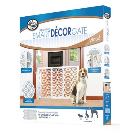 Four Paws Decor Expanding Wood Gate 26-42" W X 24" H
