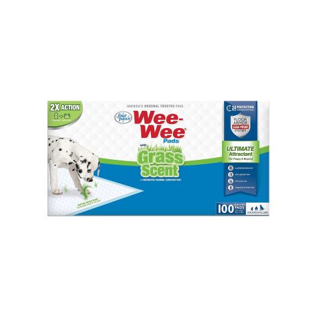 Four Paws Wee-Wee Grass-Scent Pads 100 Count Box Puppy pads