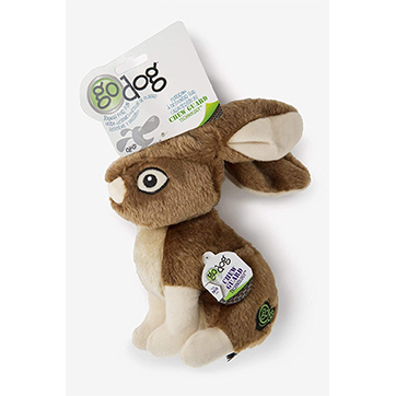 Godog® Wildlife™ Rabbit With Chew Guard Technology™ Durable Plush Squeaker Dog Toy, Large