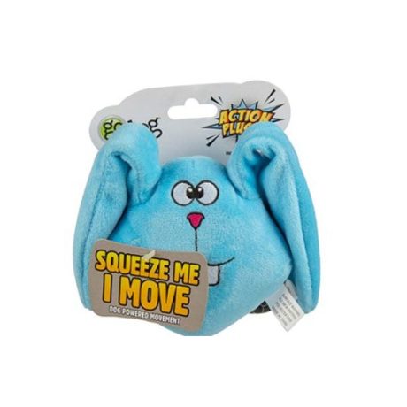 Godog® Action Plush™ Blue Bunny With Chew Guard Technology™ Animated Squeaker Dog Toy