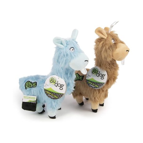 Godog® Buck Tooth Llama With Chew Guard Technology™ Durable Plush Dog Toy, Blue, Large